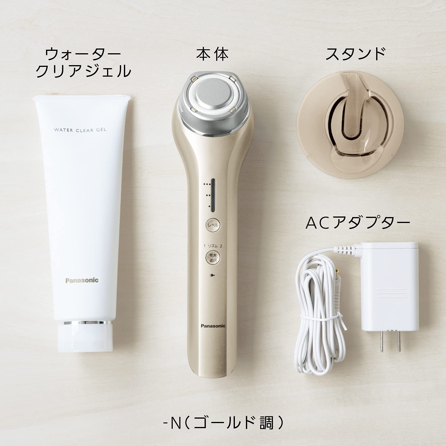 Panasonic Facial Beauty Device RF (Radio Wave) Overseas Compatible Cordless Gold Tone EH-SR74-N