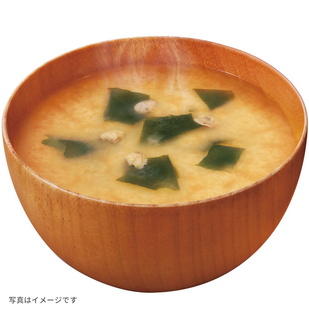 Marukome Raw Miso Soup, Restaurant Flavor, Clam Clam, Low Salt, Instant Miso Soup, 8 servings x 12 bags