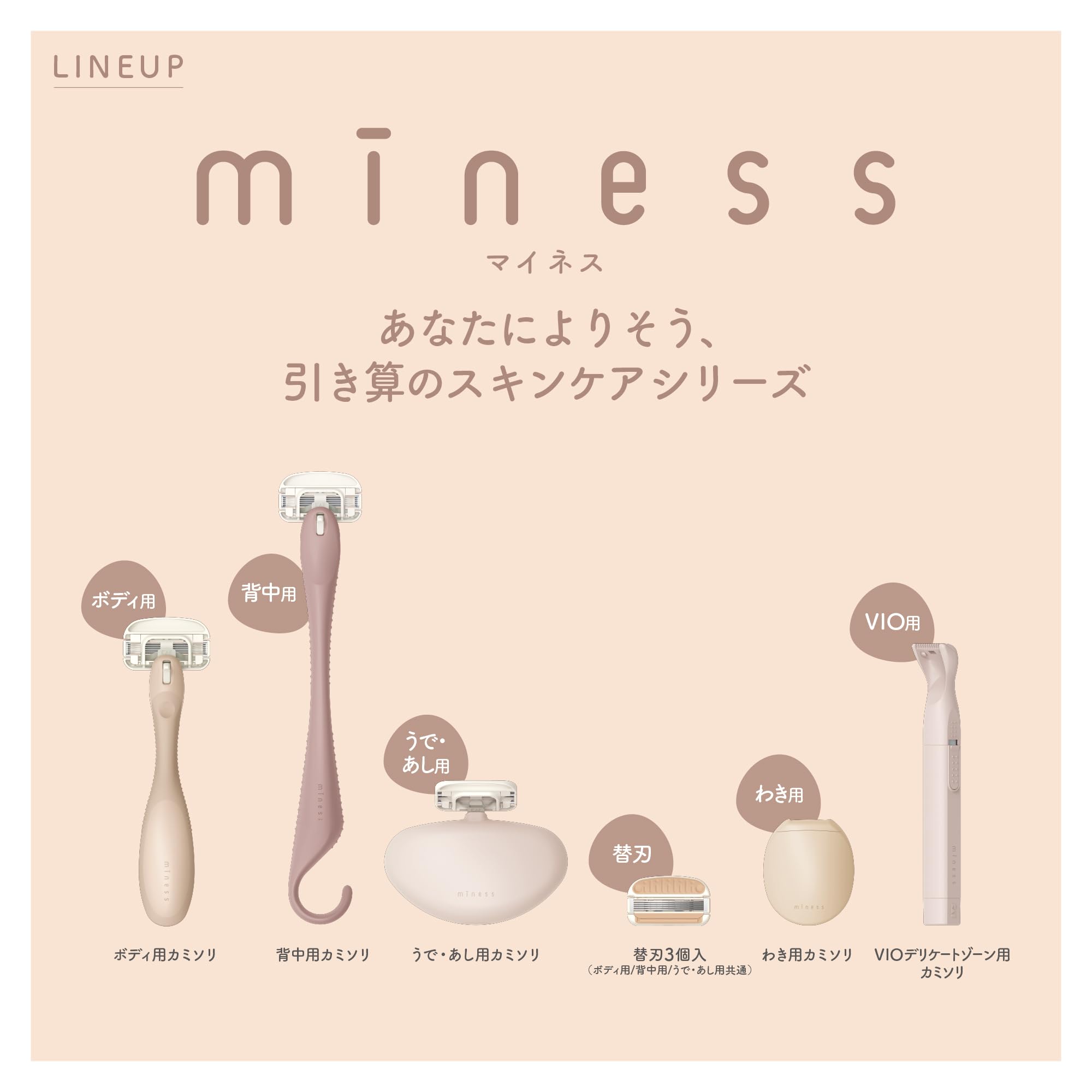 Kaijirushi Miness Razor for Arms and Legs Women's Unwanted Hair 5-Blade Replacement Blade GA0136