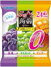 Orihiro Purunto Konjac Jelly Pouch Large Bag Zero Calorie Kyoho + Muscat + Mango 24 Pieces