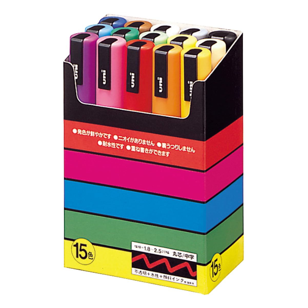 posca 미쓰비시 연필 수성 펜 포스카 중자 원심 15색 PC5M15C