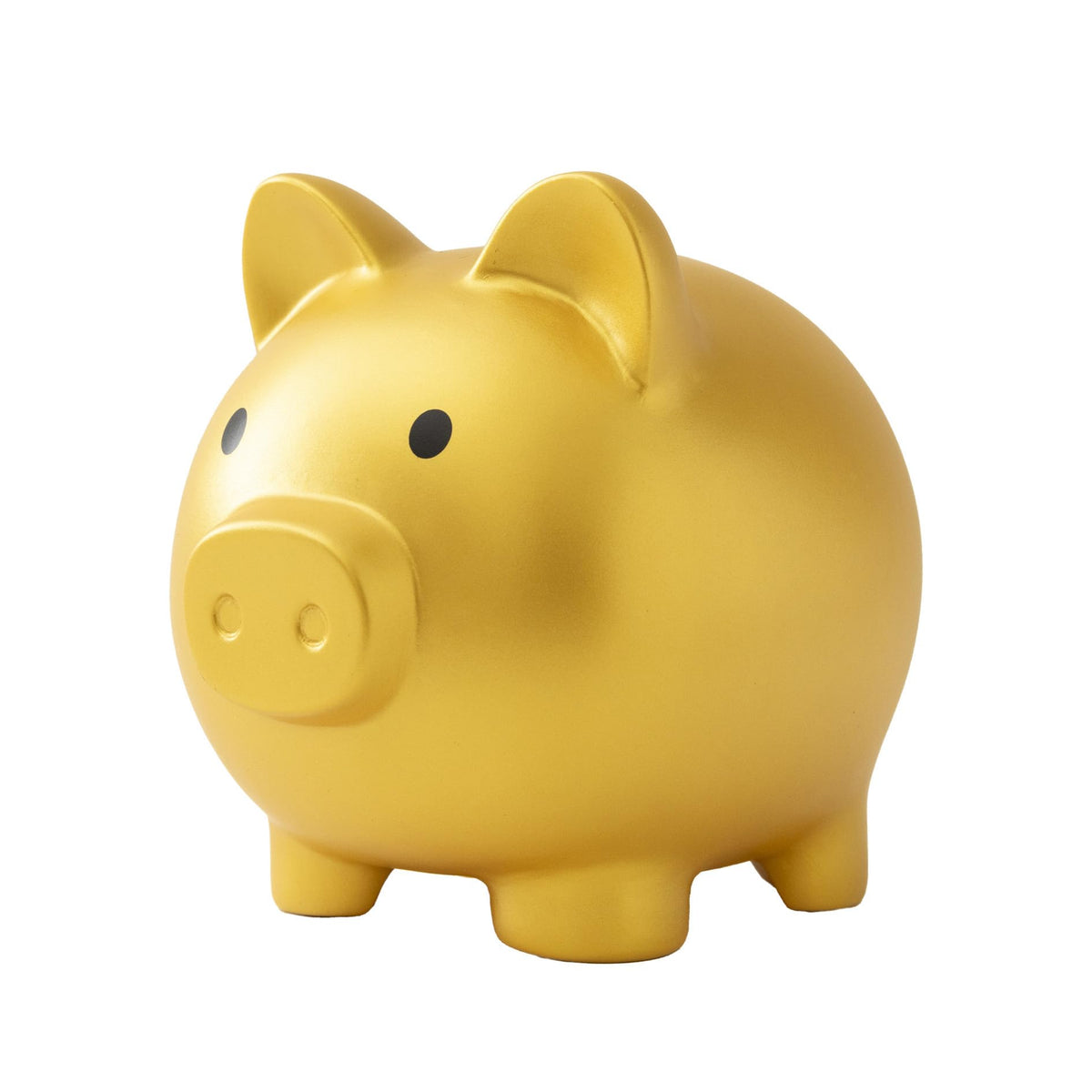 貯金箱 ぶた 500円玉貯金 かわいい 割れない 【インテリアとしても可愛いぶたさん貯金箱】雑貨 500円玉 100円貯金 コインバンク (ゴールド, S)