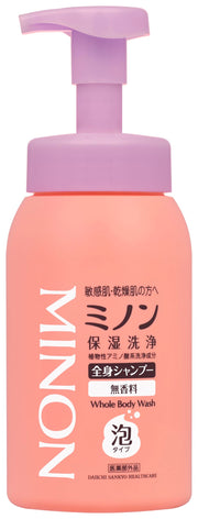 미논 전신 샴푸 거품 타입 본체 병 500mL 바디 소프 민감 피부 피부 저것 방지 보습 건조 대책 약산성 저자극성[의약부외품]