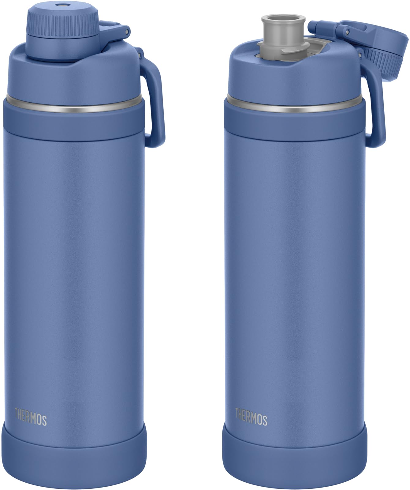 [With handle/dishwasher safe] Thermos water bottle, vacuum insulated sports bottle, 1L, ash blue, carry loop for easy carrying, direct drinking, removable spout for easy cleaning, cold storage only FJU-1000 ASB