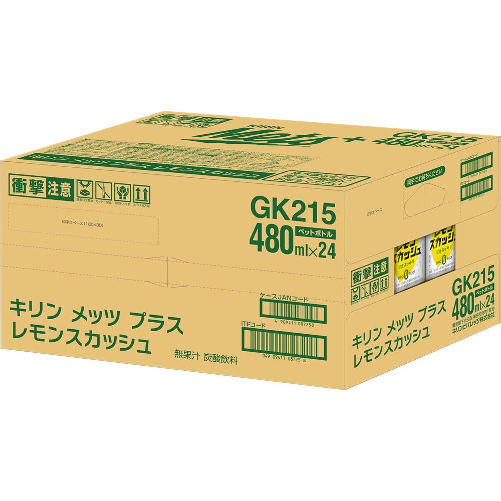 [Food with functional claims] Kirin Mets Plus Lemon Squash 480ml 24 bottles Carbonated drink Carbonated