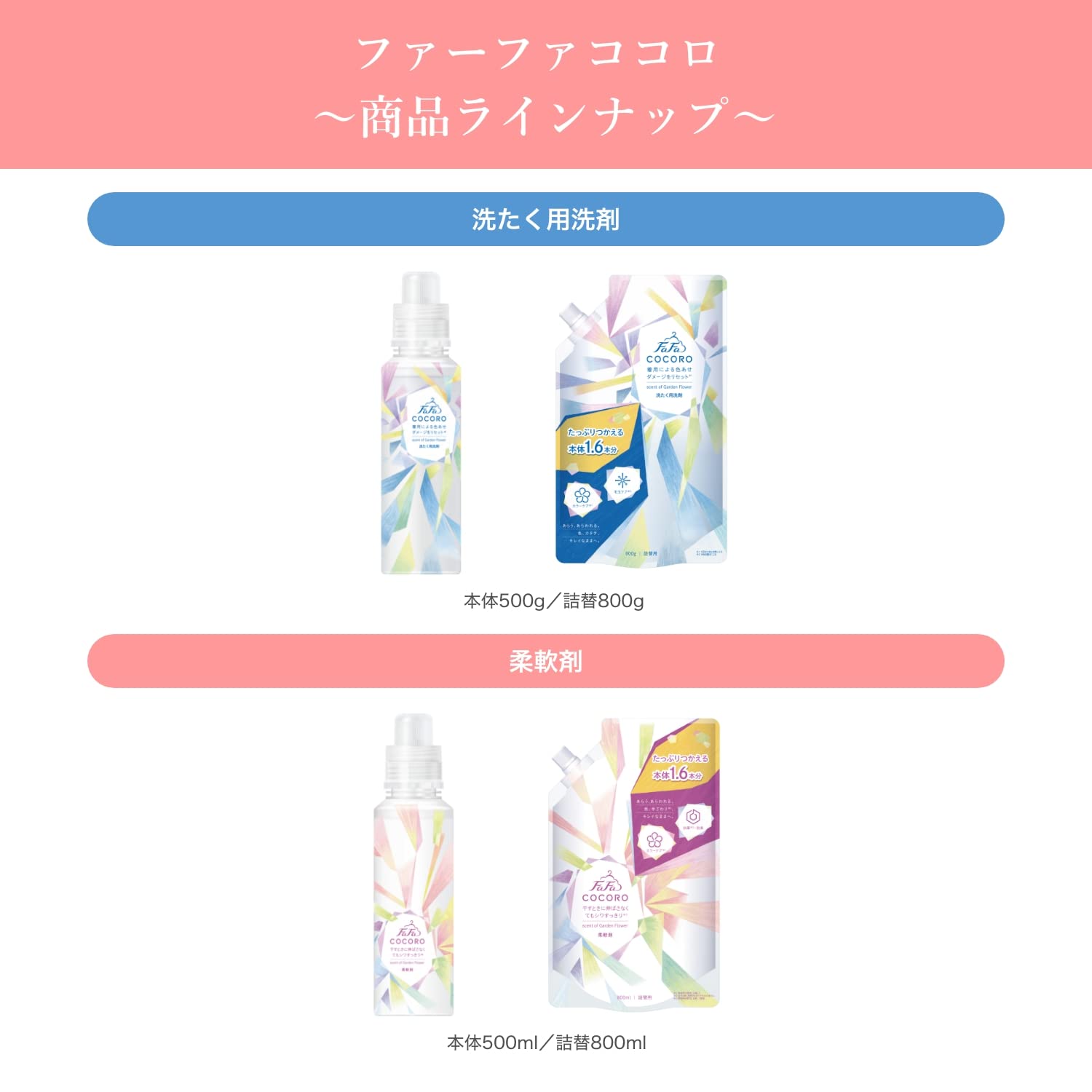 Fafa Kokoro Stylish Clothes for Washing Liquid Detergent Refill 800ml Relaxing Bouquet Scent