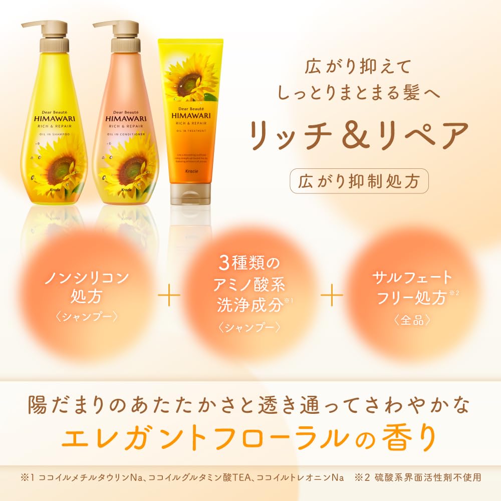 디아 보테 [리치 & 리페어] 오일 인 샴푸 병 500ml | 해바라기 비 실리콘 아미노산