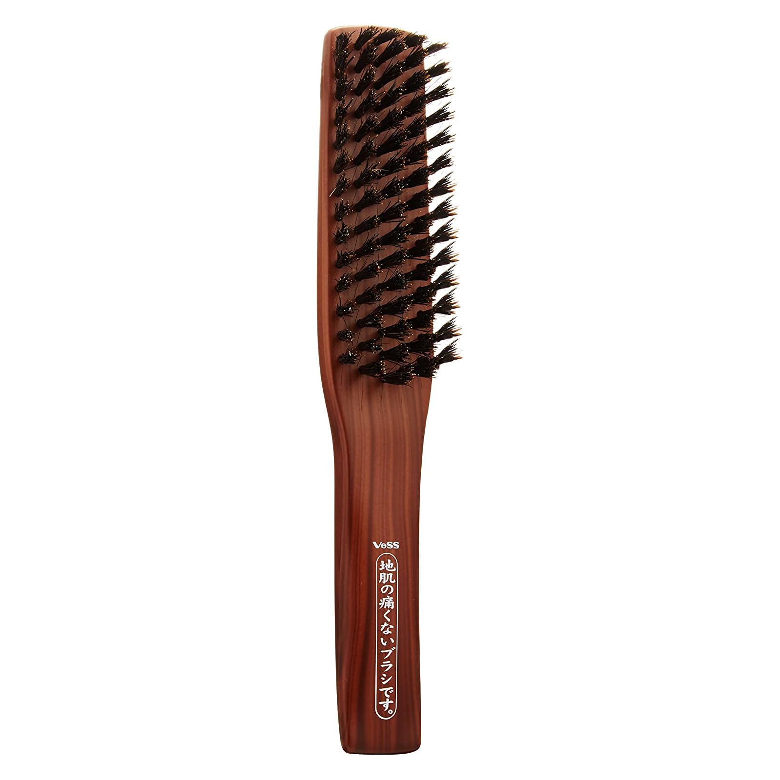 Beth 100% Natural Pig Bristle Hair Brush (5 Lines for Brushing) Brown 1 Piece