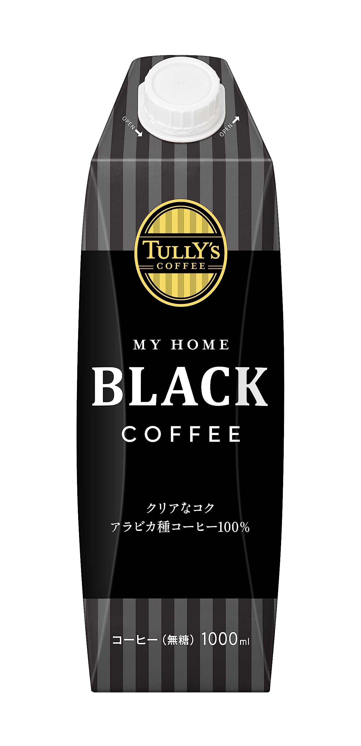 Tully's Coffee Black with cap paper pack 1L x 6 bottles MY HOME