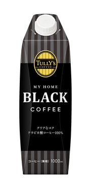 Tully's Coffee Black with cap paper pack 1L x 6 bottles MY HOME