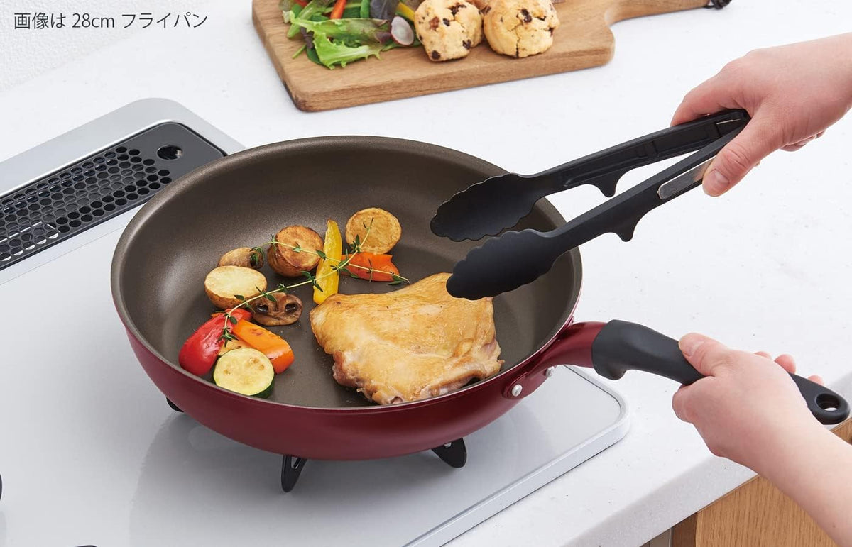 Thermos Durable Series Stir-Fry Pot 28cm Red IH Compatible KFH-028D R