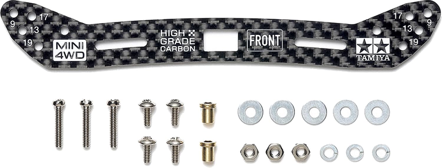 Tamiya Mini 4WD Grade Up Parts Series No.548 HG Carbon Front Wide Plate (2mm) (Slide Damper Compatible) 15548