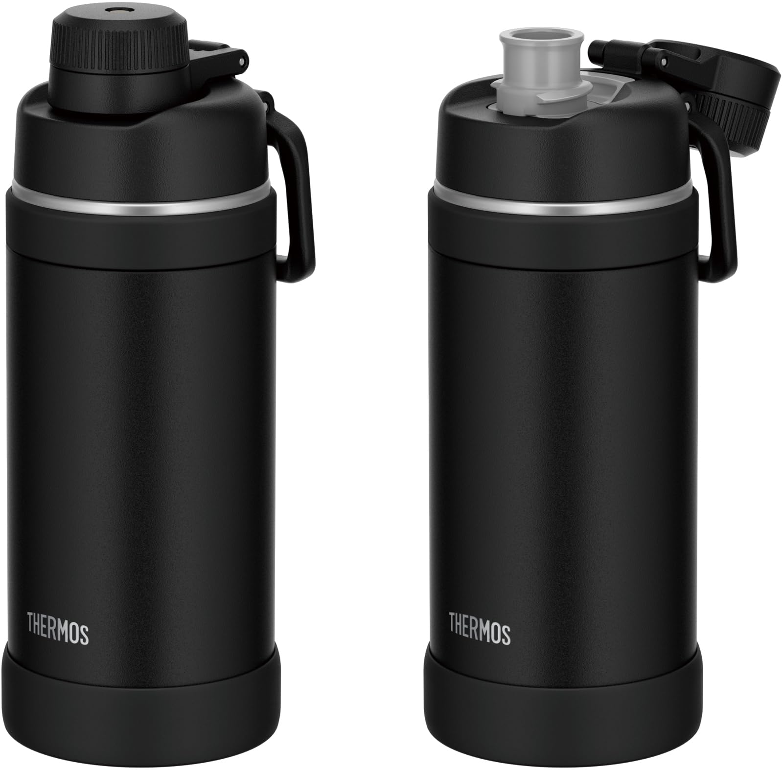 [With handle/dishwasher safe] Thermos water bottle, vacuum insulated sports bottle, 750ml, black, convenient carrying loop, direct drinking, removable spout for easy cleaning, cold storage only FJU-750 BK
