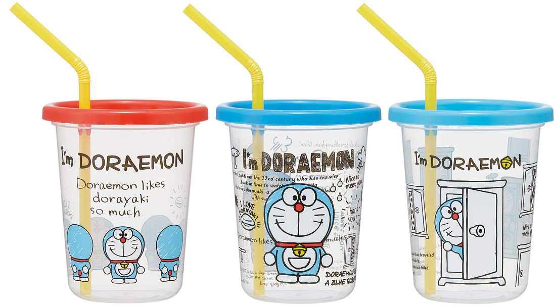 스케이터 (skater) 빨대 텀블러 3 개 도라에몽 I'm Doraemon 일본제 320ml SIH3ST