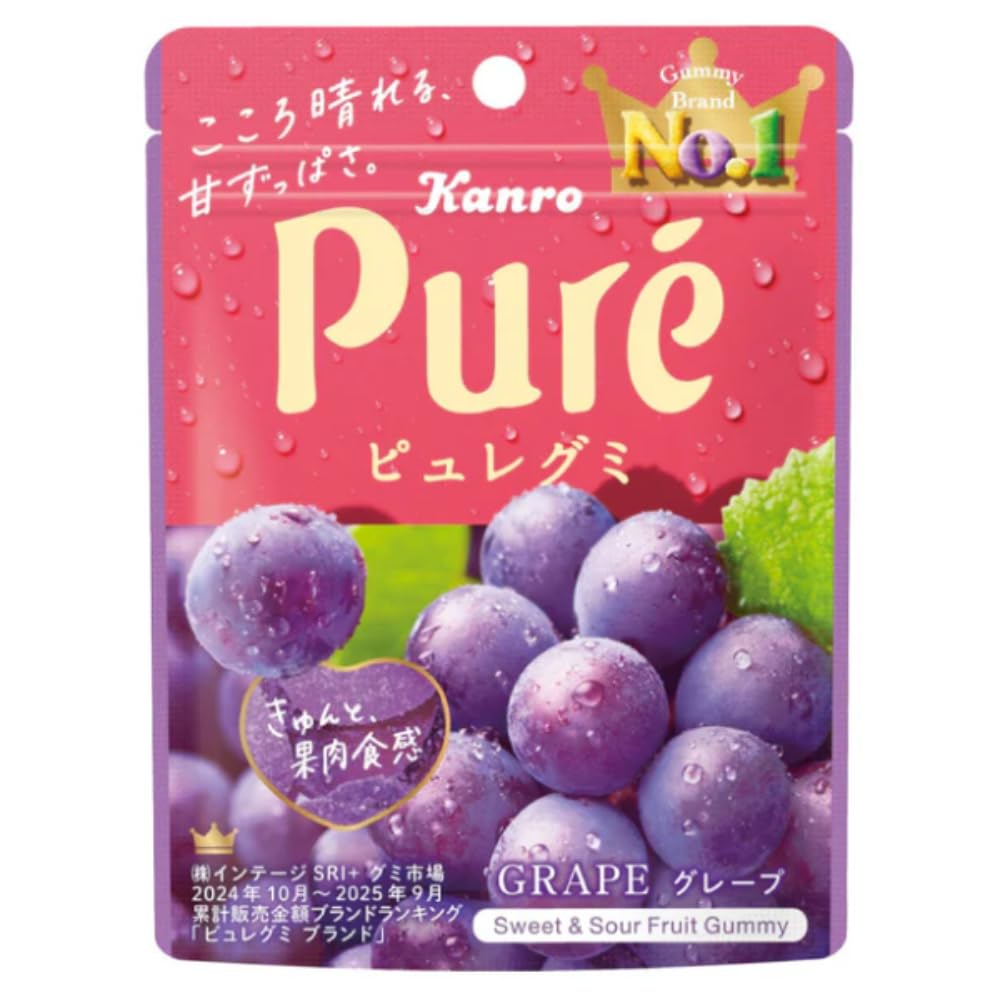 Kanro Pure Gummy Grape 56g x 6 bags