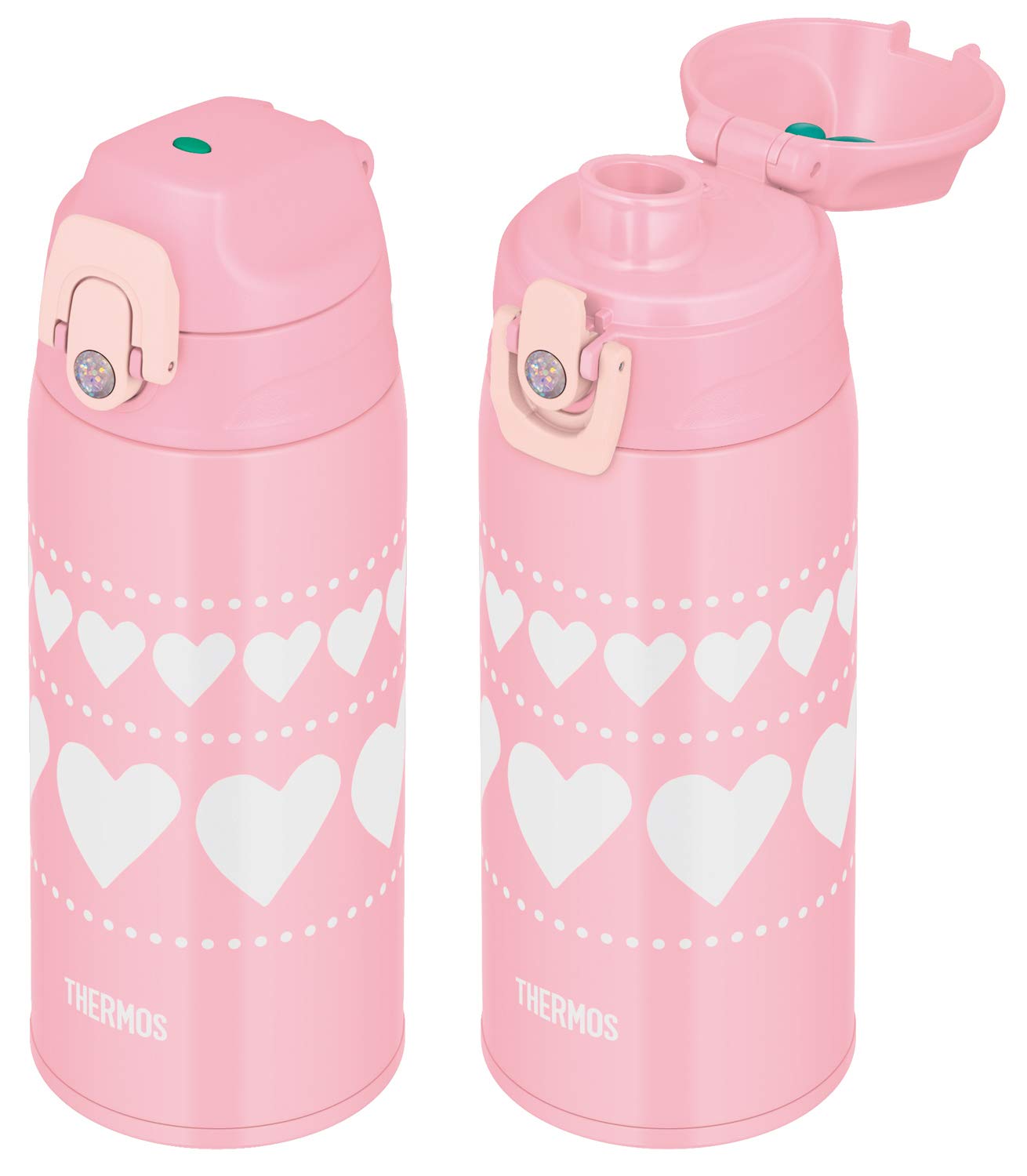 써모스 물통 진공 단열 2웨이 병 0.6L/0.63L 핑크 하트 FJJ-600WF PHT