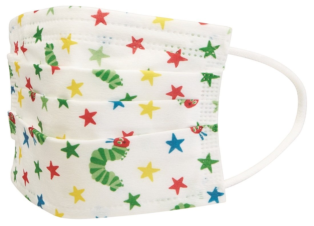 Skater Non-woven Fabric Mask, 3-Layered Structure, for Children, 10 Pieces, The Very Hungry Caterpillar MSKP3