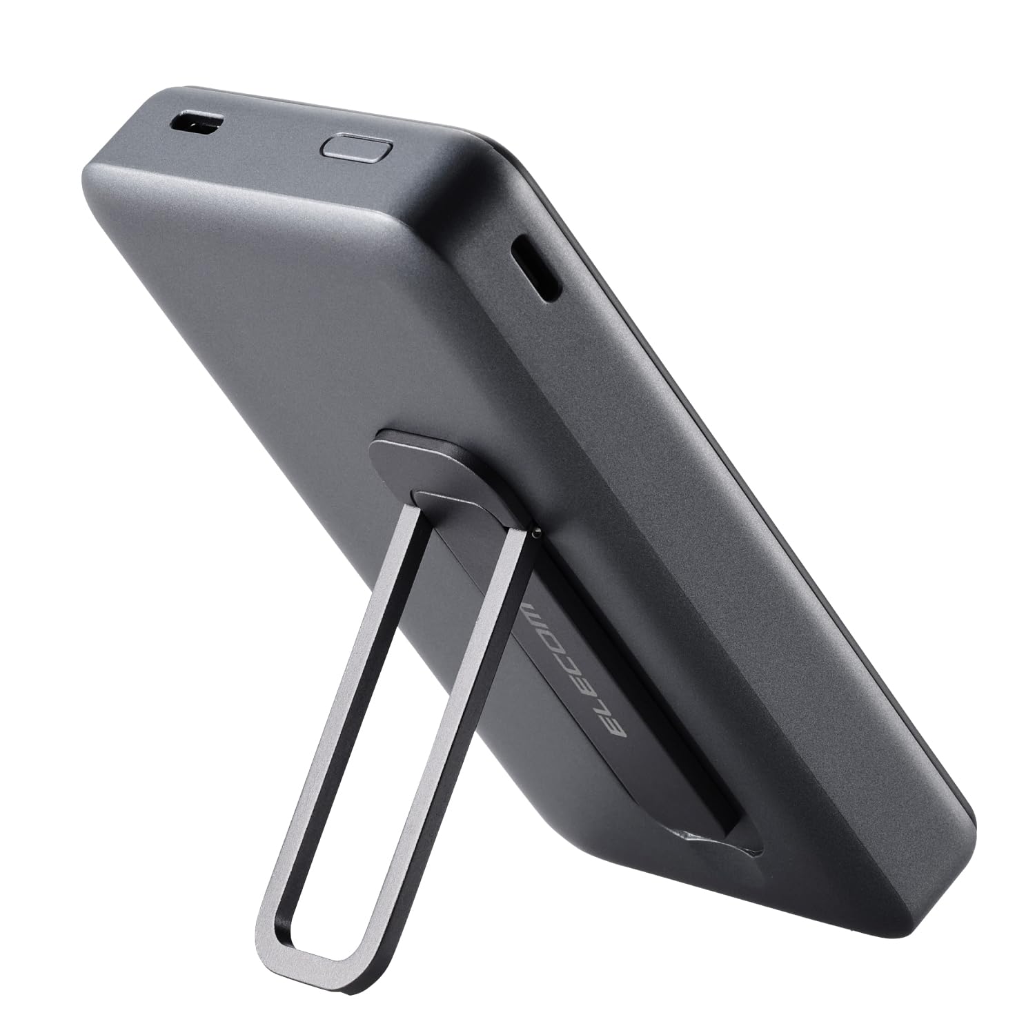 ELECOM Mobile Battery 10000mAh Wireless Magnetic Stand Included 2 Ports Type-C 20W (Wired) Black DE-C54-10000BK