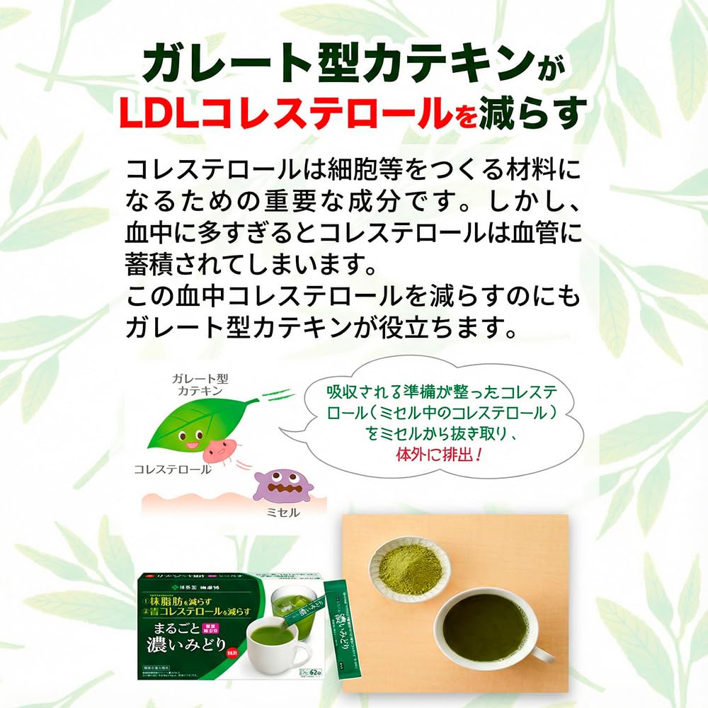 [기능성 표시 식품][이토엔 건강체 통판] 통째로 진한 미도리 분말 스틱 62개입 1상자 국산 차잎 카테킨 분말 인스턴트 녹차 차 휴대용 운반 녹기 쉽다