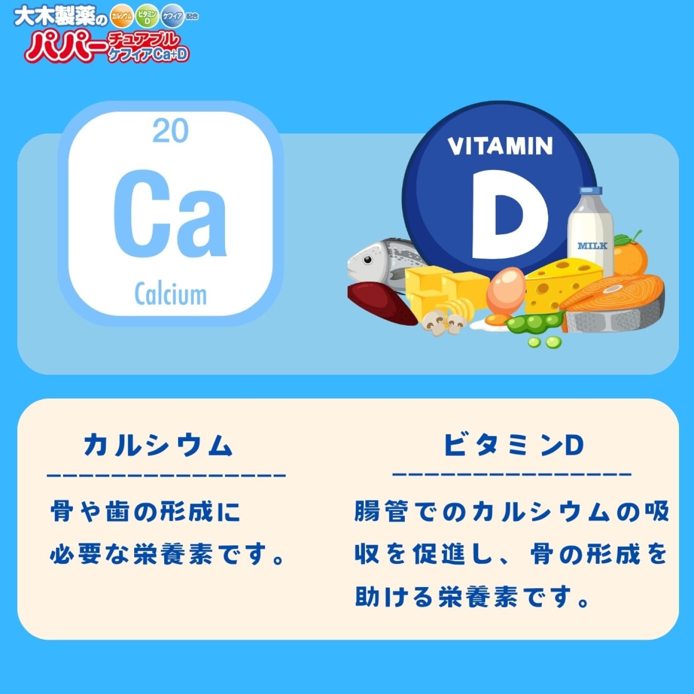Okiyaku Papa Chewable Kefir Ca+D 120 tablets