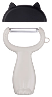 KAI Nyammy Co., Ltd. Cat peeler with hat-shaped cover, warm gray DH2736
