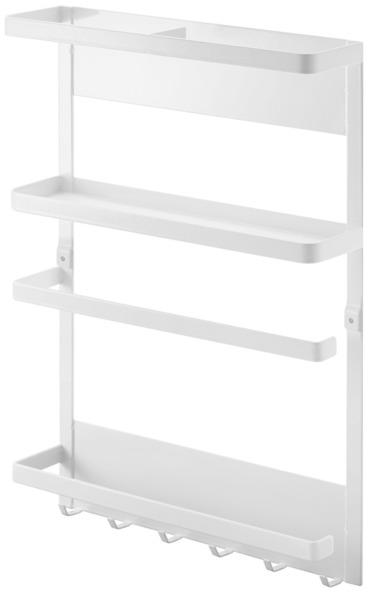 Yamazaki Jitsugyo Magnetic Refrigerator Side Rack White Approx. W24.5 x D6.5 x H34cm Plate Kitchen Rack Kitchen Paper Holder 2907