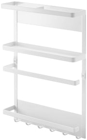 Yamazaki Jitsugyo Magnetic Refrigerator Side Rack White Approx. W24.5 x D6.5 x H34cm Plate Kitchen Rack Kitchen Paper Holder 2907