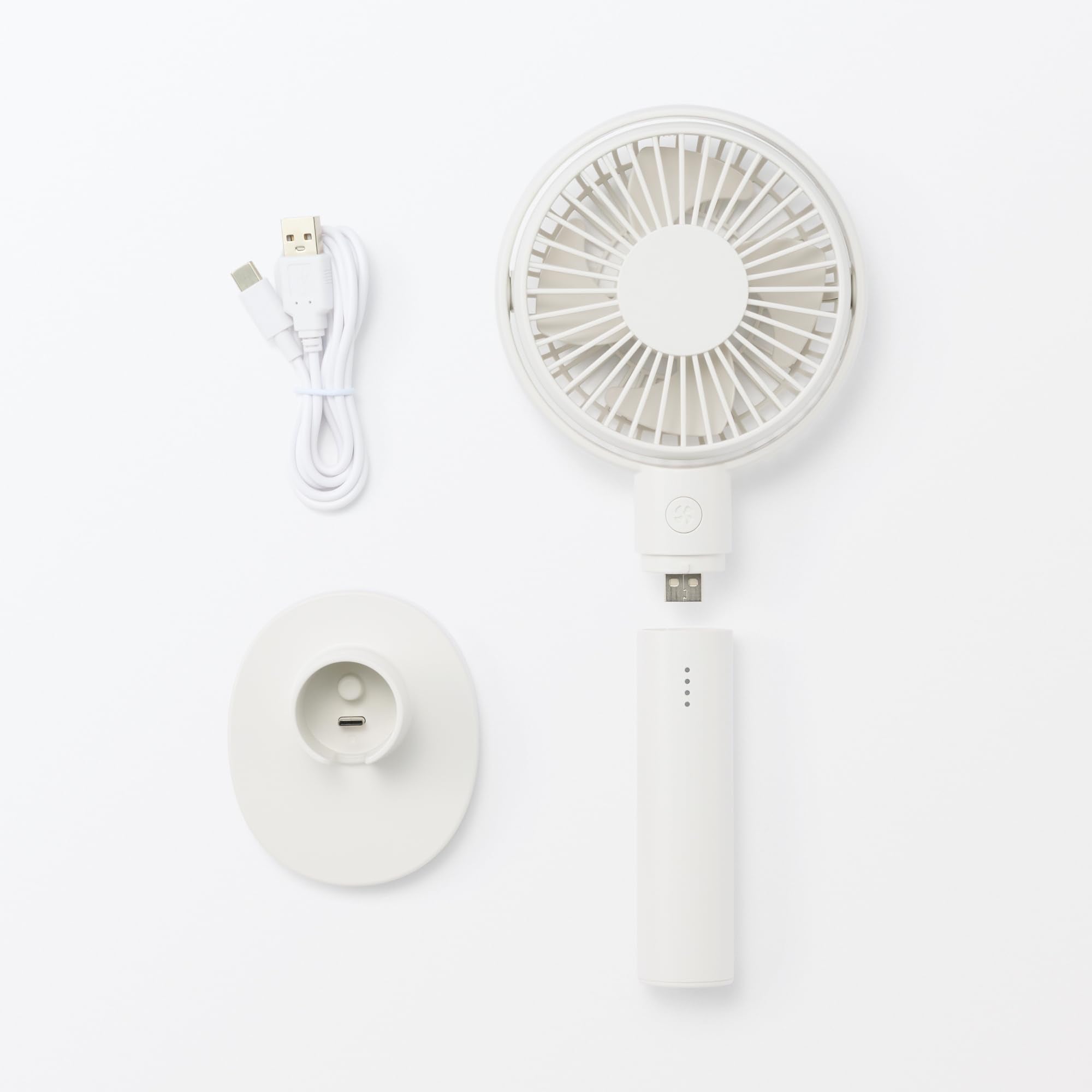 MUJI Rechargeable handy fan with adjustable angle - White/MJ-MH4-WH 83926007