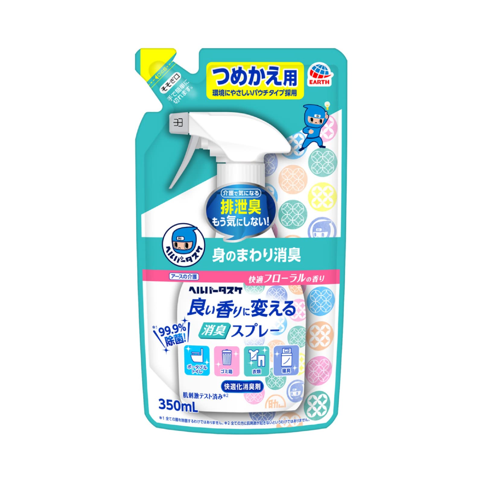 헬퍼 타스케 좋은 향기로 바꾸는 탈취 스프레이 쾌적 플로랄의 향기 리필 파우치 350ml 개호용품