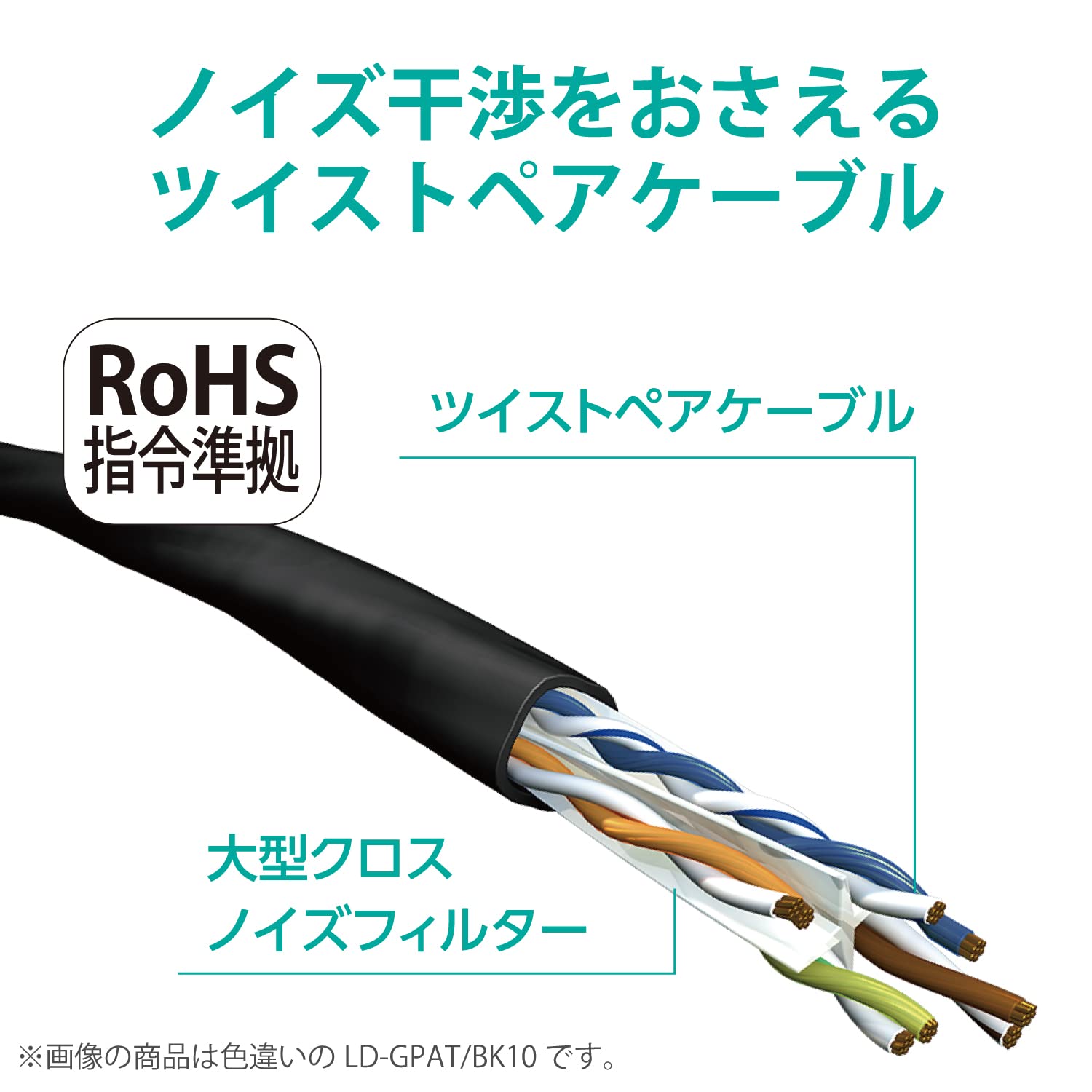 ELECOM LAN 케이블 CAT6A 0.15m 네일 접힘 방지 커넥터 스탠다드 블루 LD-GPA/BU015