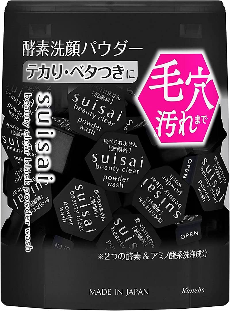 suisai(수박) 뷰티 클리어 블랙 파우더 워시(레귤러) 효소 세안 세안 파우더 단품 0.4g×32개