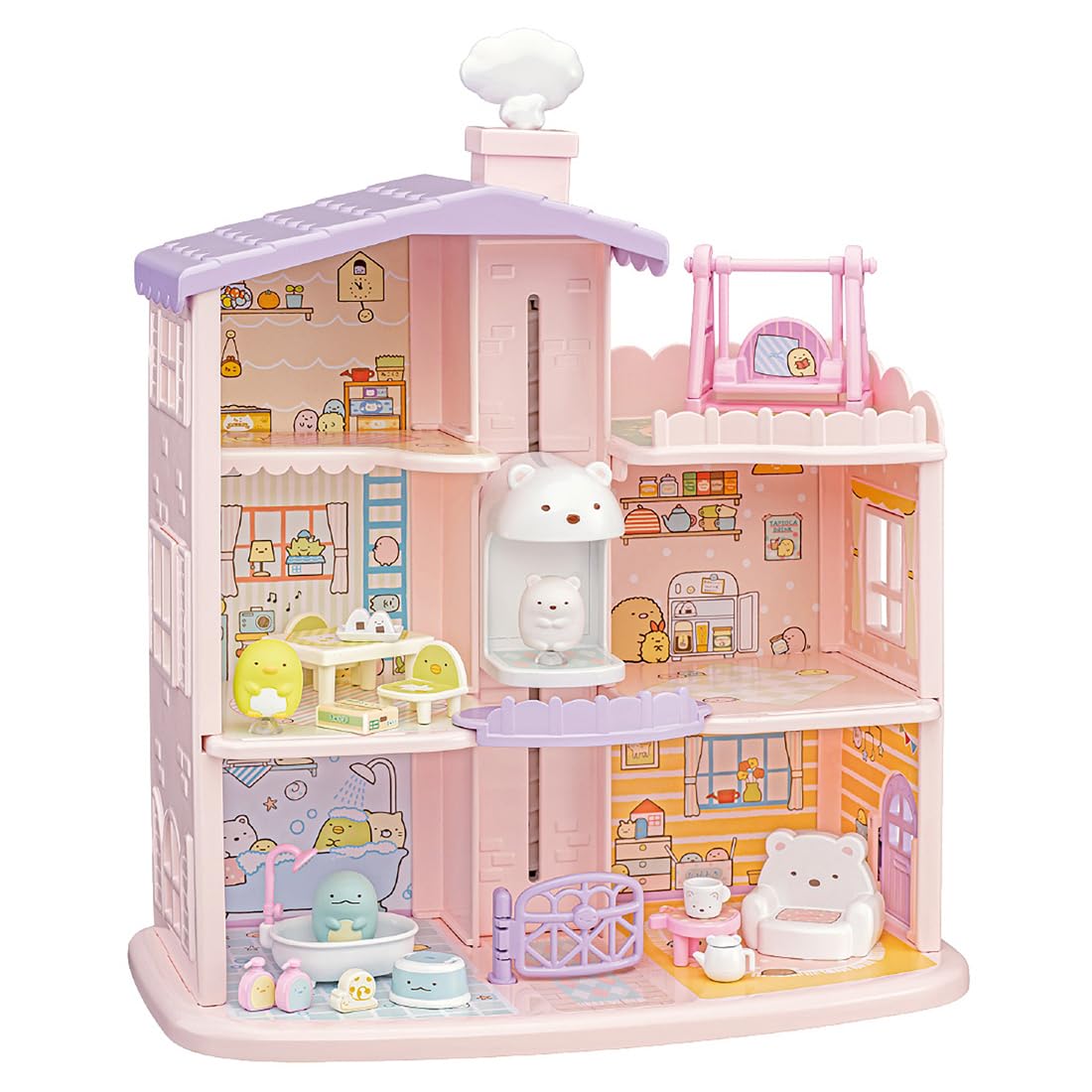 TAKARA TOMY Sumikko Gurashi Tsukki Sumikko Mawashi Shirokuma Elevator 3rd Floor Sumikko House