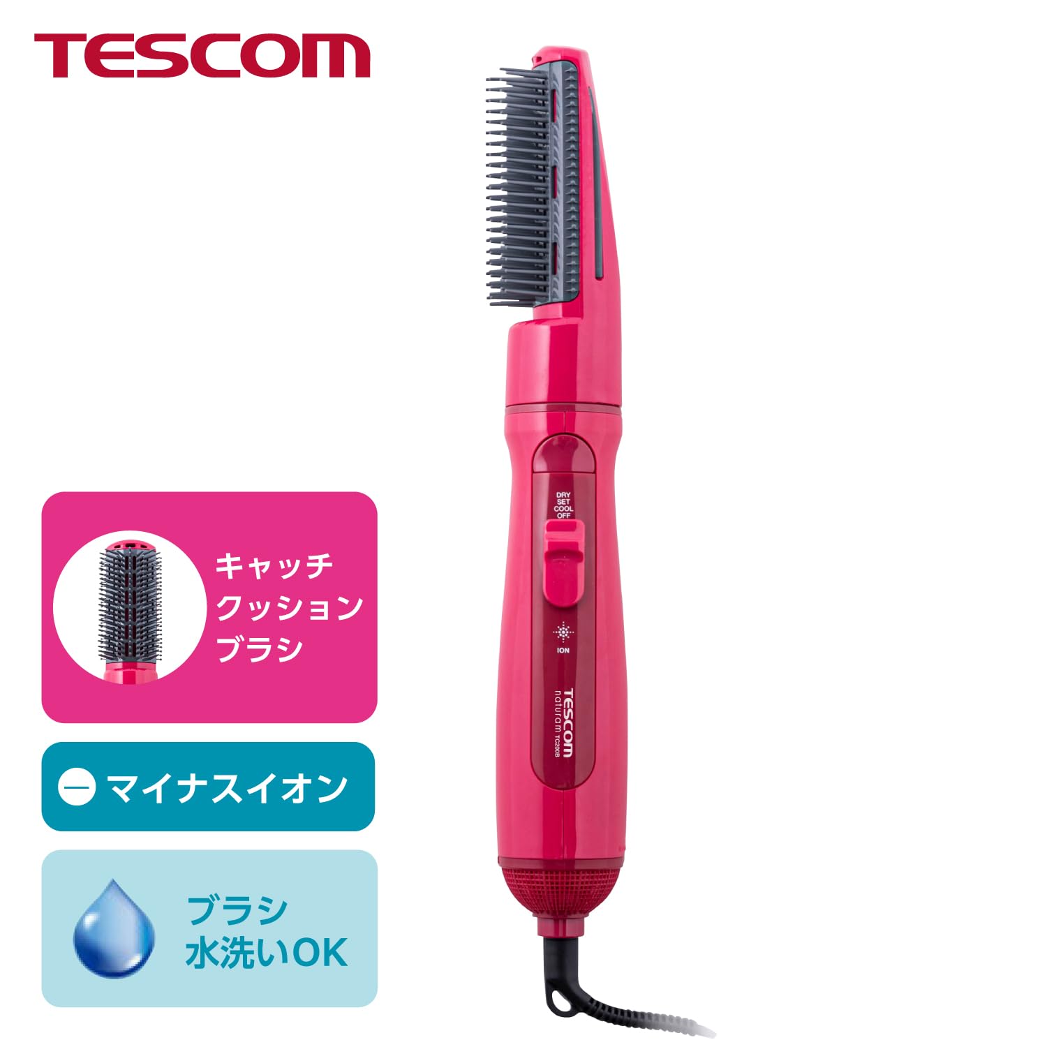 Máy Sấy Uốn Tóc TESCOM Ion Âm Nhẹ 22Mm Bắt Đệm Bàn Chải Máy Sấy Tóc Hồng TC200B-P