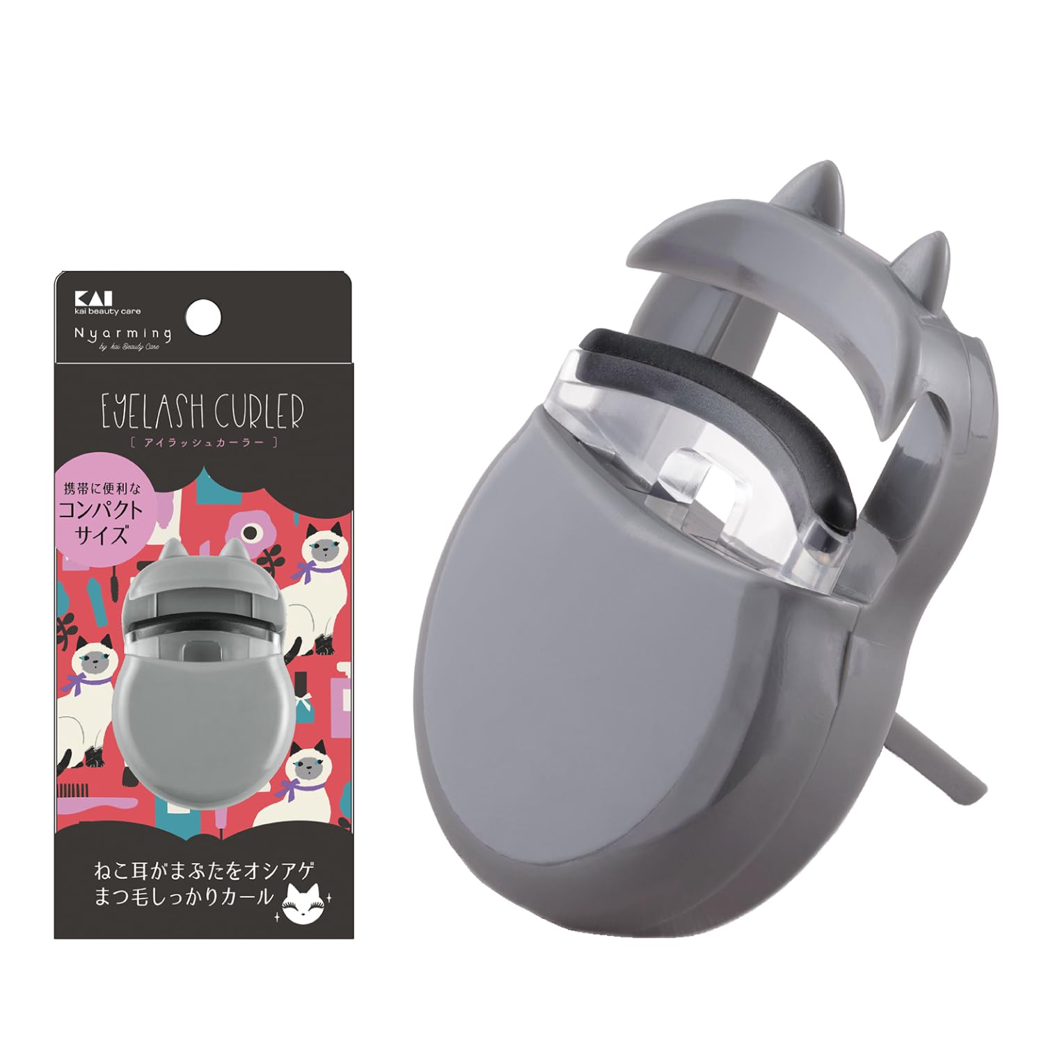 Kai Cat Eyelash Curler Compact Size Eyelash Curler Cat Nyarming 1 piece