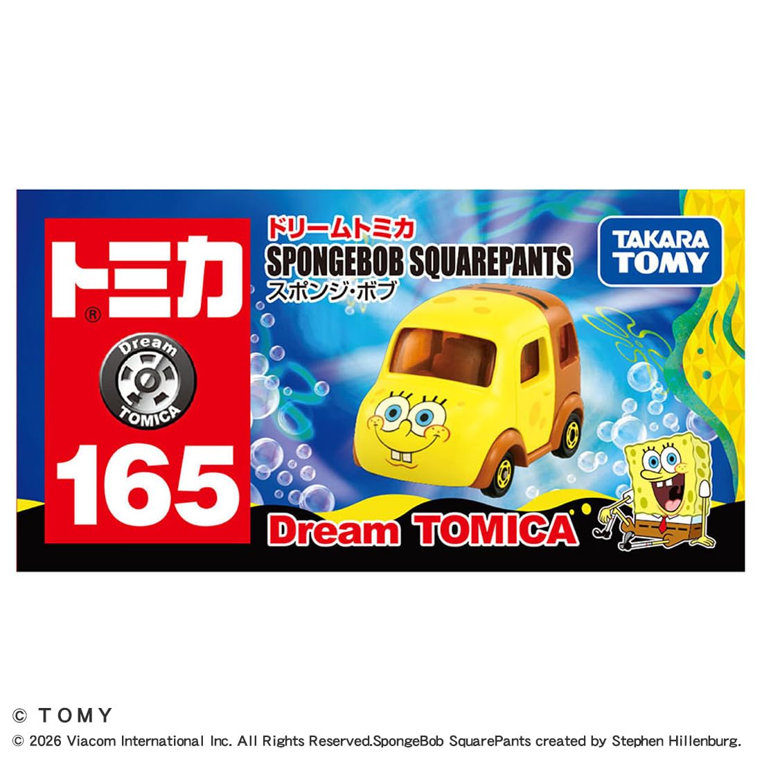 TAKARA TOMY Tomica Dream Tomica No.165 SpongeBob Mini Car Toy Ages 3+
