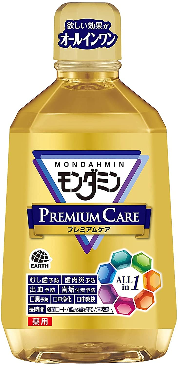 몬다민 마우스 워시 세구액 구취 케어 프리미엄 케어 충치 예방 치은염 예방 의약 부외품 1080mL