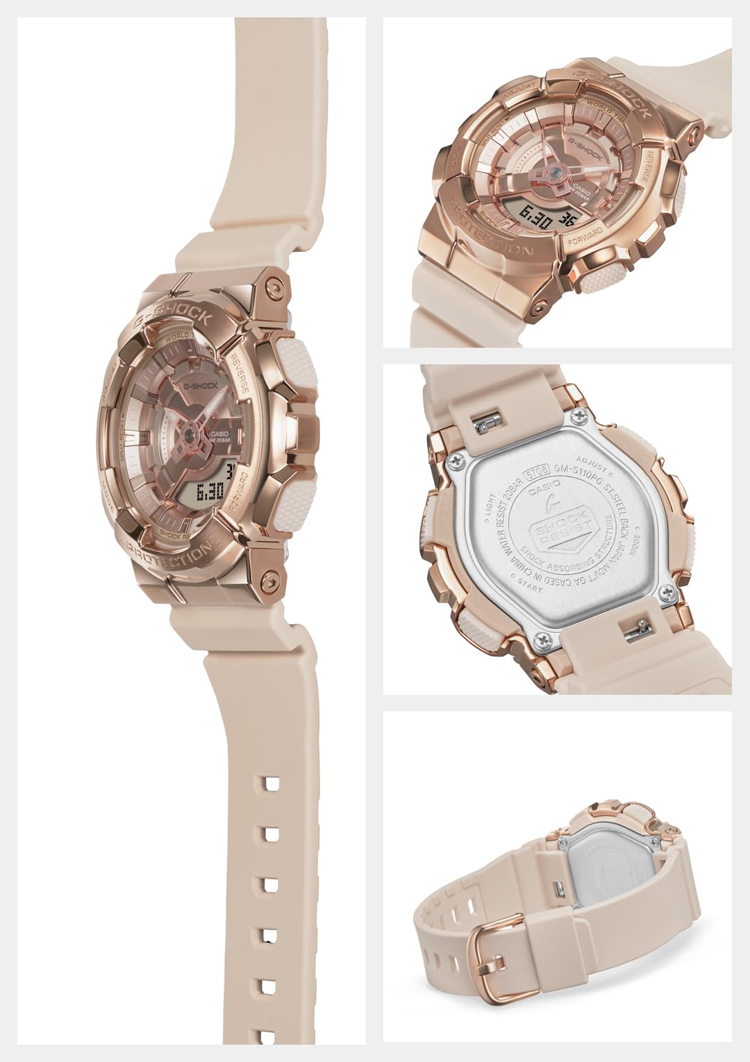 [Casio] G-Shock Watch [Domestic Genuine Product] Mid Size Model Metal Covered GM-S110PG-4AJF Women's Pink Beige