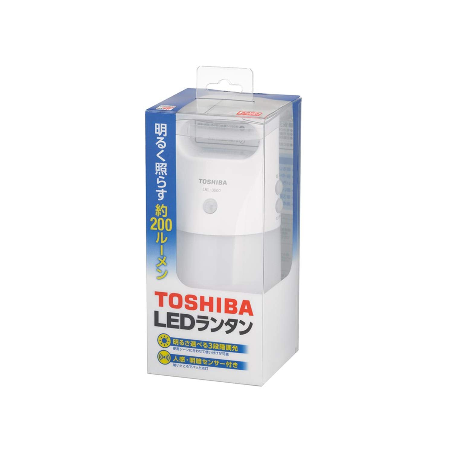 TOSHIBA(도시바) 센서 부착 LED 랜턴 방수 성능(JIS IPX4) 3단 전환 기능 첨부 인감&명암 센서 탑재 LKL-3000(W)