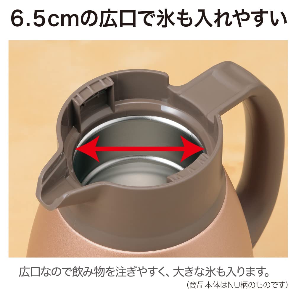 Zojirushi Mahobin Stainless Steel Pot 1.0L Pot Tabletop Wide Mouth Approximately 6.5cm Stainless Steel Vacuum Double Layer Mahobin Heat/Cold Matte Black SH-HC10-BM