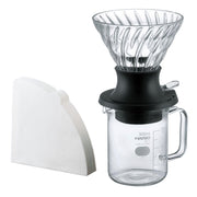 HARIO Immersion Dripper Switch, Easy extraction just by pressing, Yield 200ml, Black, Made in Japan, Server (300ml) Set SSD-5012-B