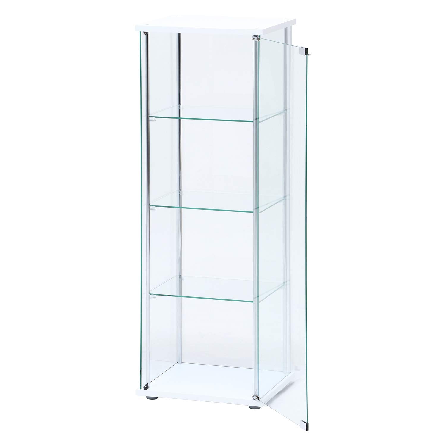 Fuji Boeki Collection Case Figure Case 4 Tiers Width 42.5 x Depth 36.5 x Height 120cm White Full Glass Assembly Product Low Type 97341