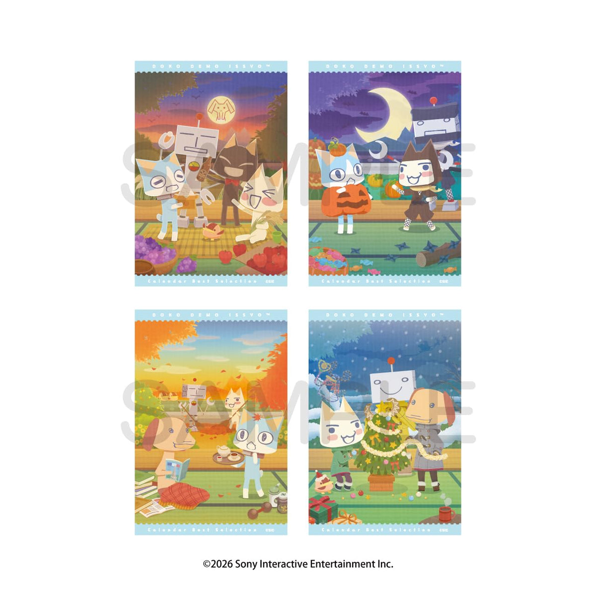 아르자논 제품 어디서나 함께 일러스트 카드 세트 캘린더 베스트 셀렉션 vol.2 약 100×148mm 종이제