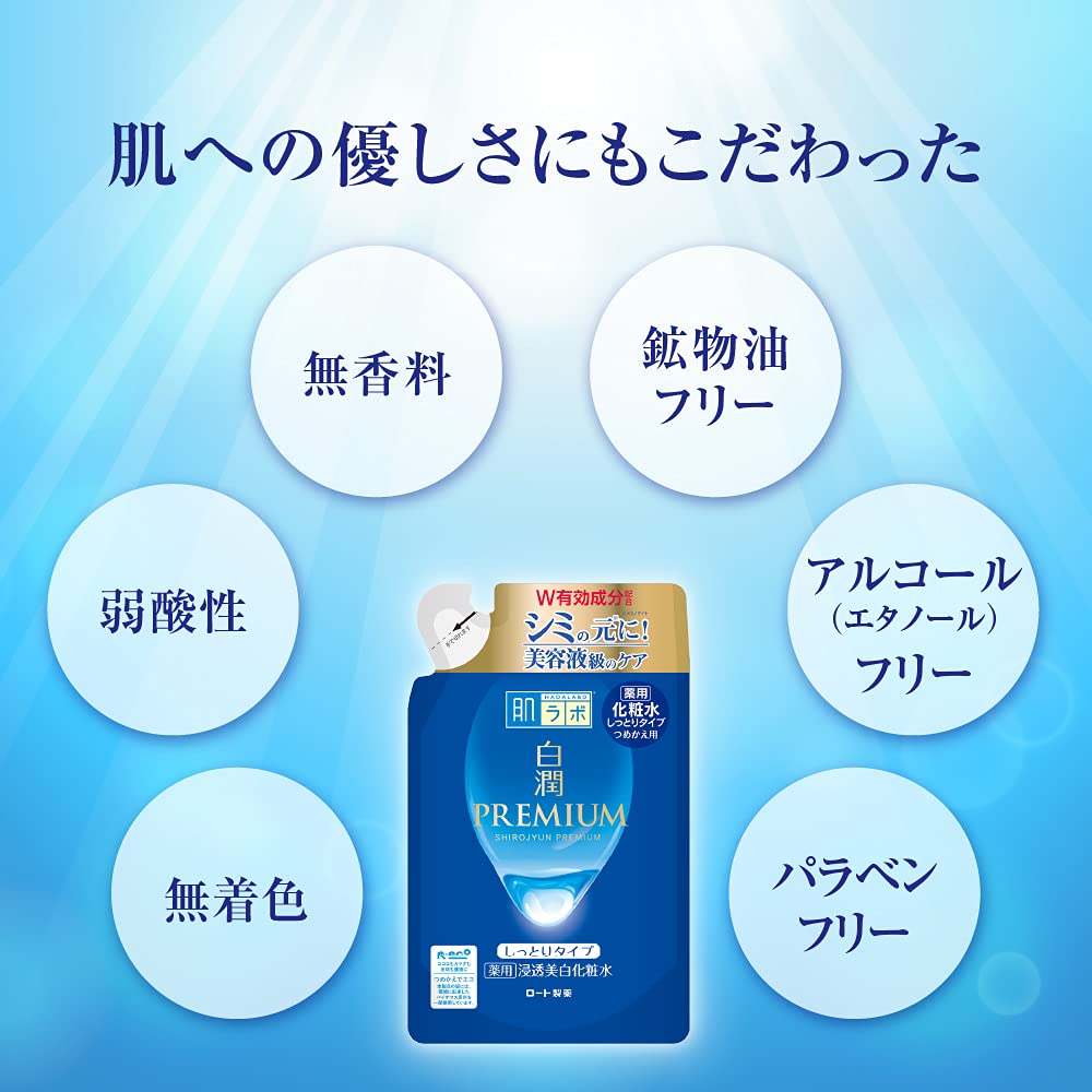 Hada Labo Hakujun Premium Medicated Penetrating Whitening Lotion Moist Refill [Quasi-drug] 170ml