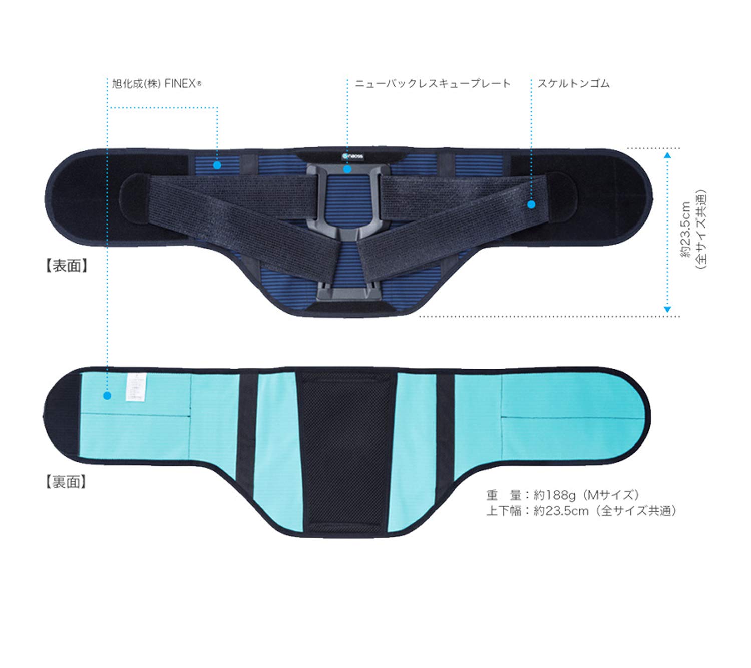 Back support belt Mamorow navy x green LL size