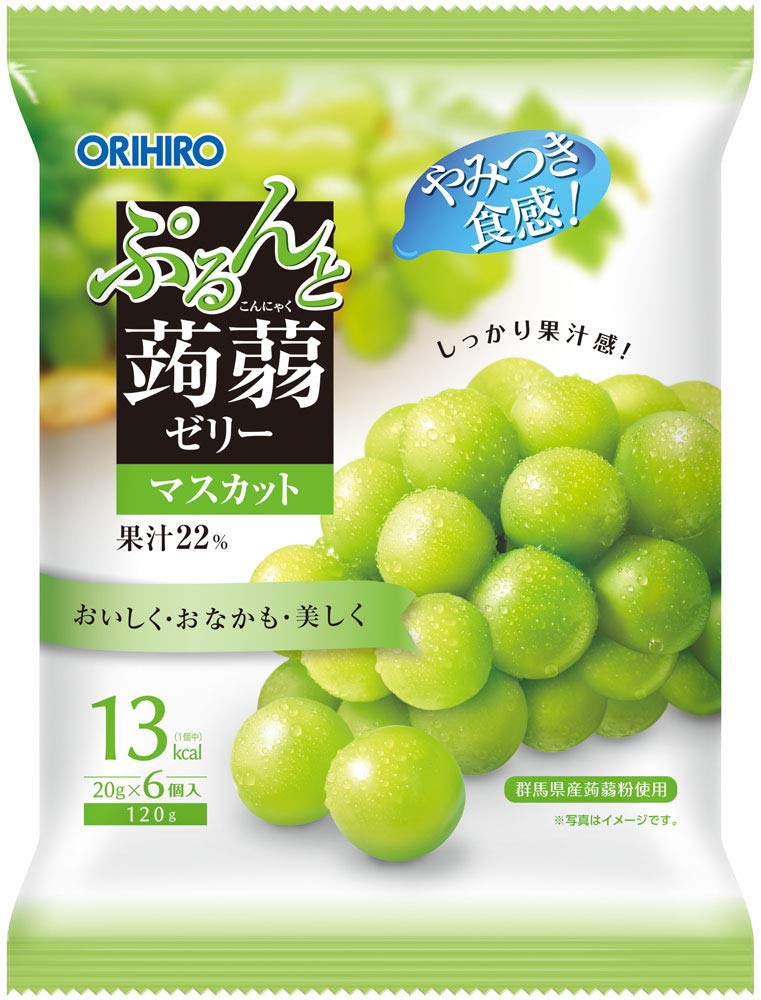 Orihiro Purunto Konnyaku Thạch Muscat (20g x 6 miếng) x 6 túi
