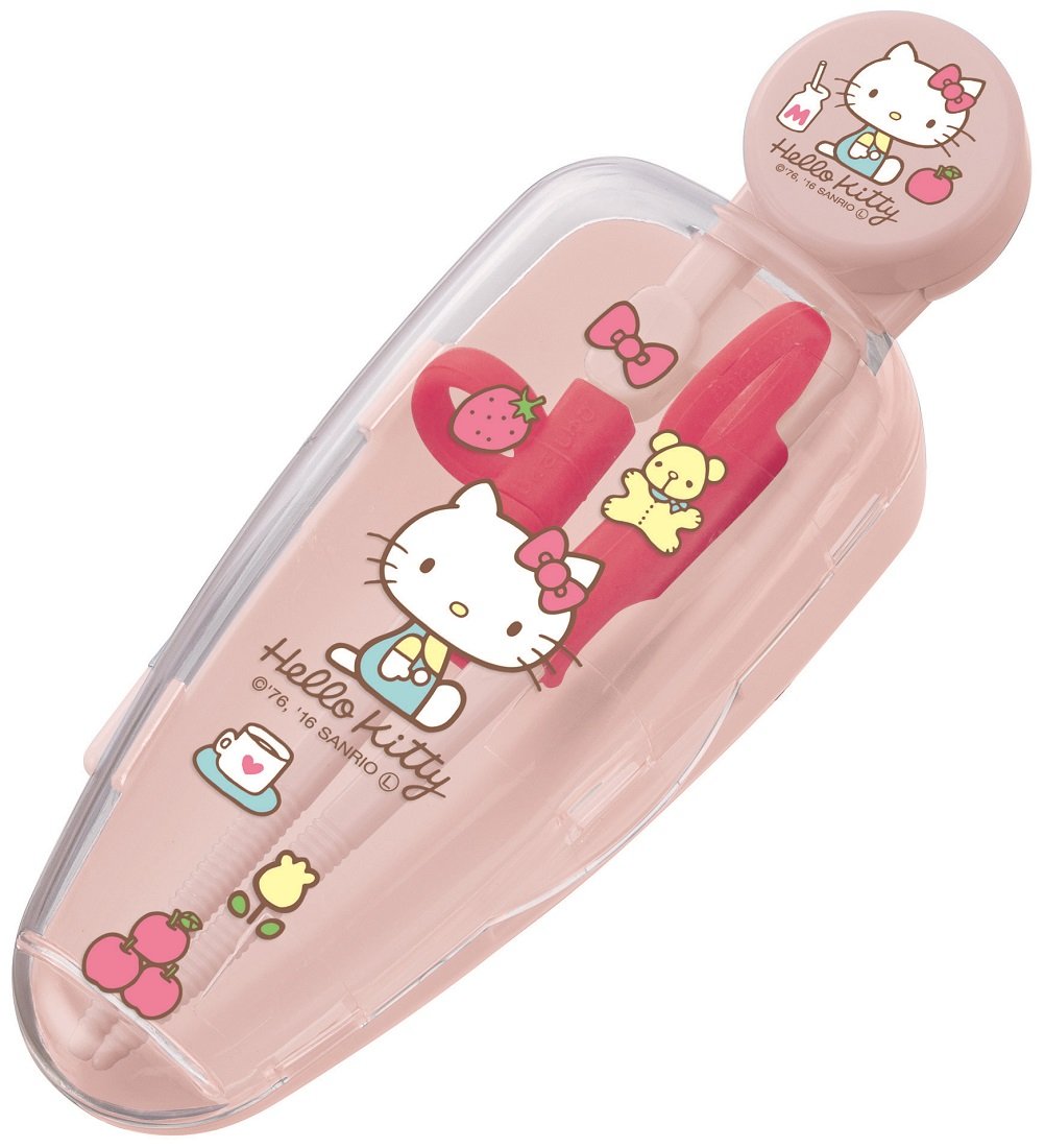 Skater Children's Training Chopsticks with Special Case 14cm Training Chopsticks for Ages 2-7 Right Hand Sanrio Hello Kitty 70's Girls ADXT1S-A