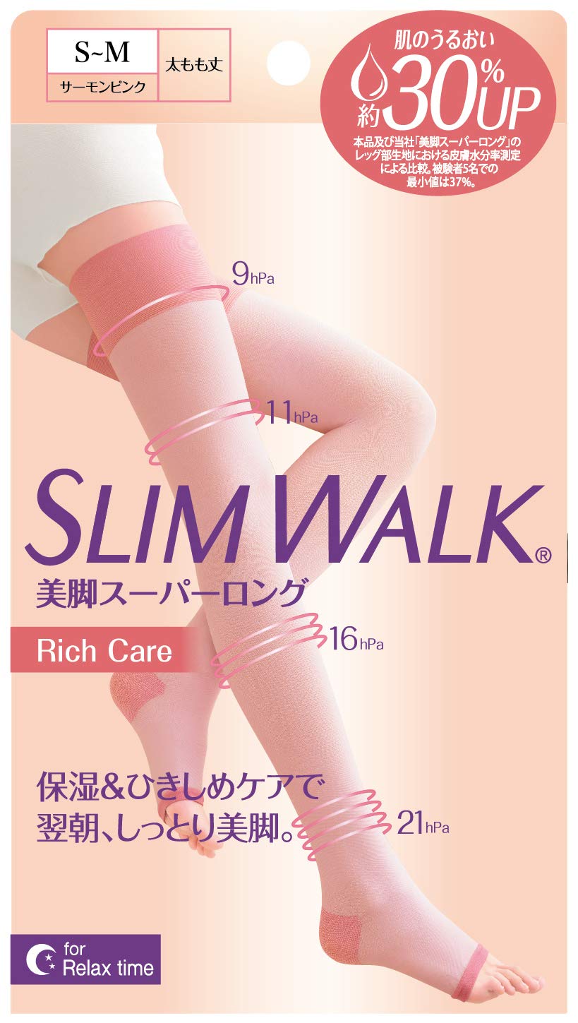 Compression Socks Slim Walk Beautiful Legs Super Long Rich Care S-M Pink Compression Socks for Sleeping AskDoctors Collagen Contains Moisturizing