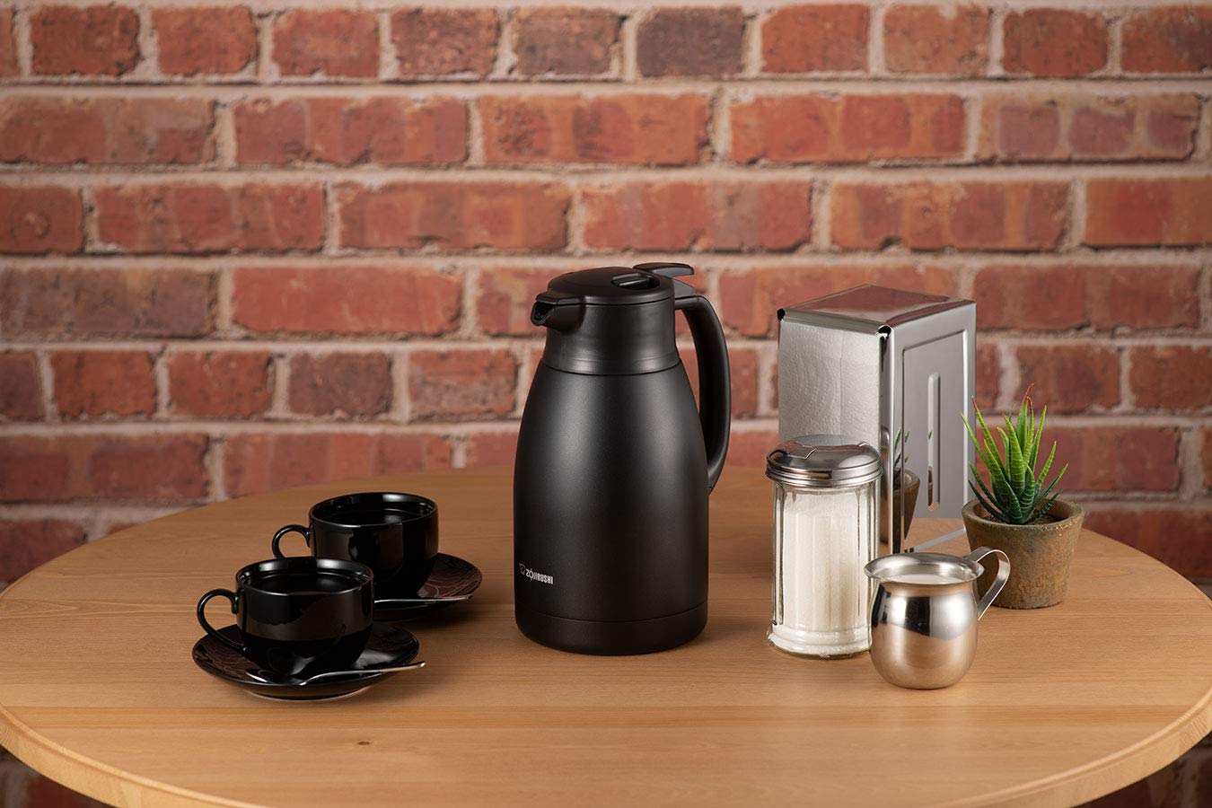 Zojirushi Mahobin Stainless Steel Pot 1.5L Pot Tabletop Wide Mouth Approximately 6.5cm Stainless Steel Vacuum Double Layer Mahobin Heat/Cold Matte Black SH-HC15-BM