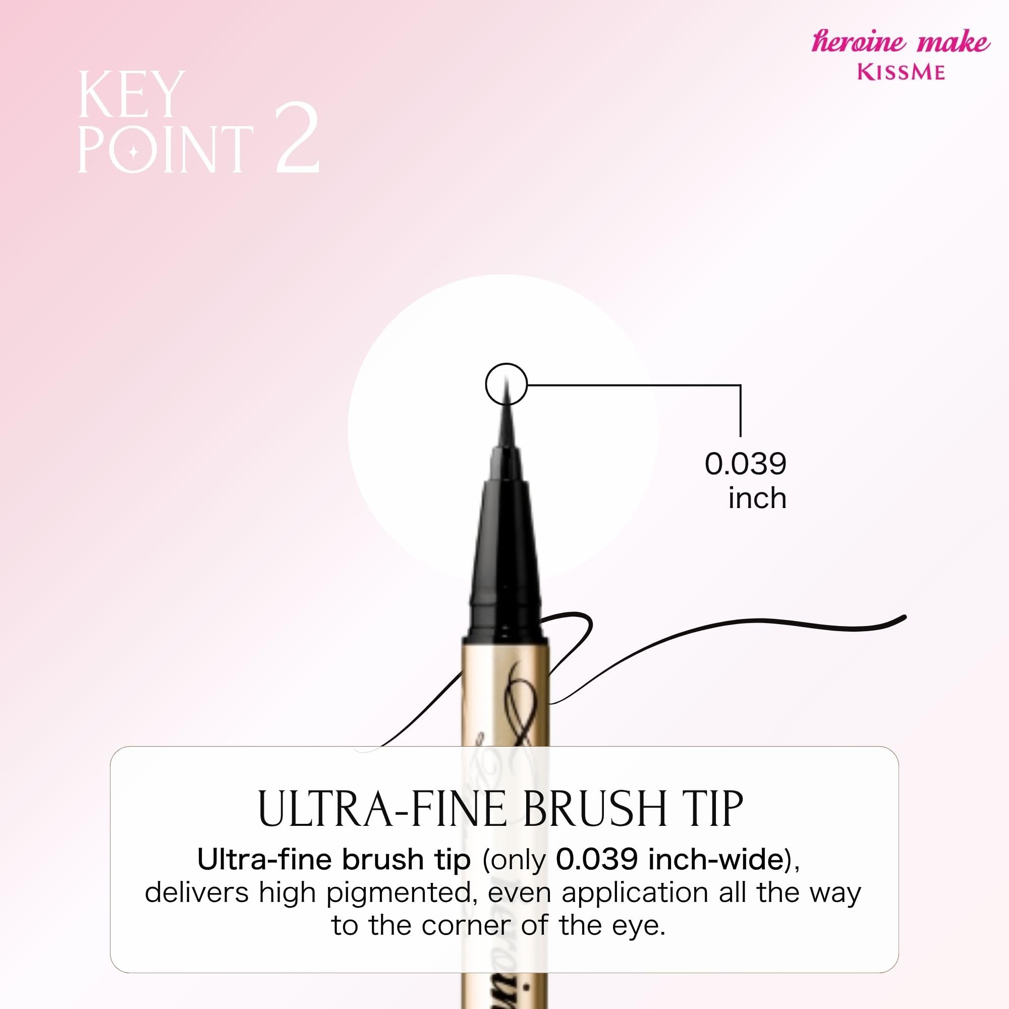 Heroine Make Prime Liquid Eyeliner Rich Keep 01 Jet Black 0.4mL Brush Tip 0.1mm Domestic Extra Fine Brush Waterproof Formula Hot Water Off