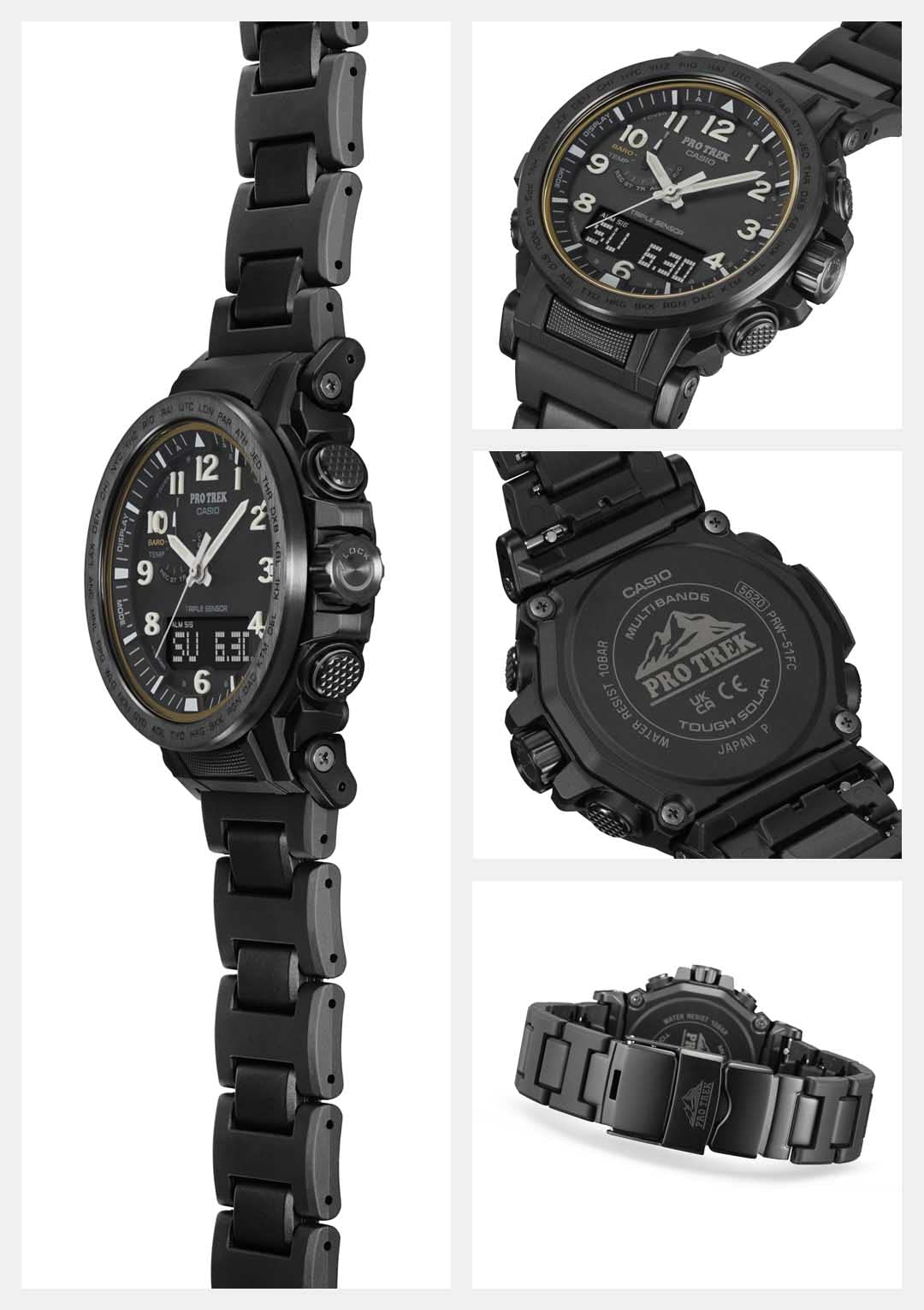 [Casio] Protrek Watch [Domestic Genuine Product] Climber Line Radio Solar Biomass Plastic PRW-51FC-1JF Men's Black